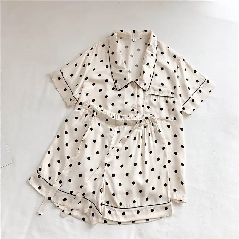 QWEEK Silk Pajamas for Women Elegant Pijama Summer 2021 Sleepwear Polka Dot Pyjamas White Suit Vintage 2 Piece Set Loungewear
QWEEK Silk Pajamas for Women Elegant Pijama Summer 2021 Sleepwear Polka Dot Pyjamas White Suit Vintage 2 Piece Set Loungewear