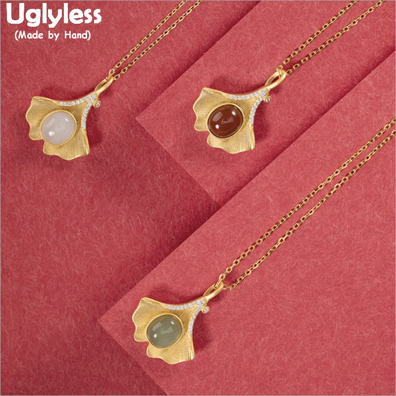 Uglyless Spring Element Ginkgo Leaves 925 Silver Jewelry Sets for Women Nature Jade Agate Earrings Necklaces +Chain Gold Pendant
Uglyless Spring Element Ginkgo Leaves 925 Silver Jewelry Sets for Women Nature Jade Agate Earrings Necklaces +Chain Gold Pendant