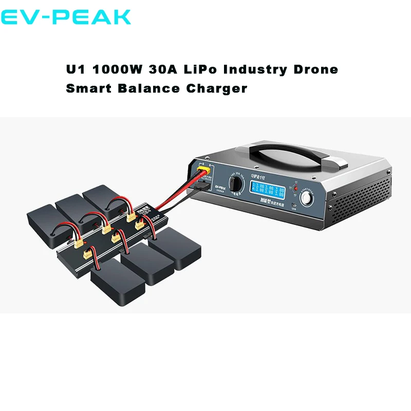 EV-PEAK U1 1000W 30A LiPo Industry Drone Smart Balance Charger Quick professional charger for agricultural drone
EV-PEAK U1 1000W 30A LiPo Industry Drone Smart Balance Charger Quick professional charger for agricultural drone