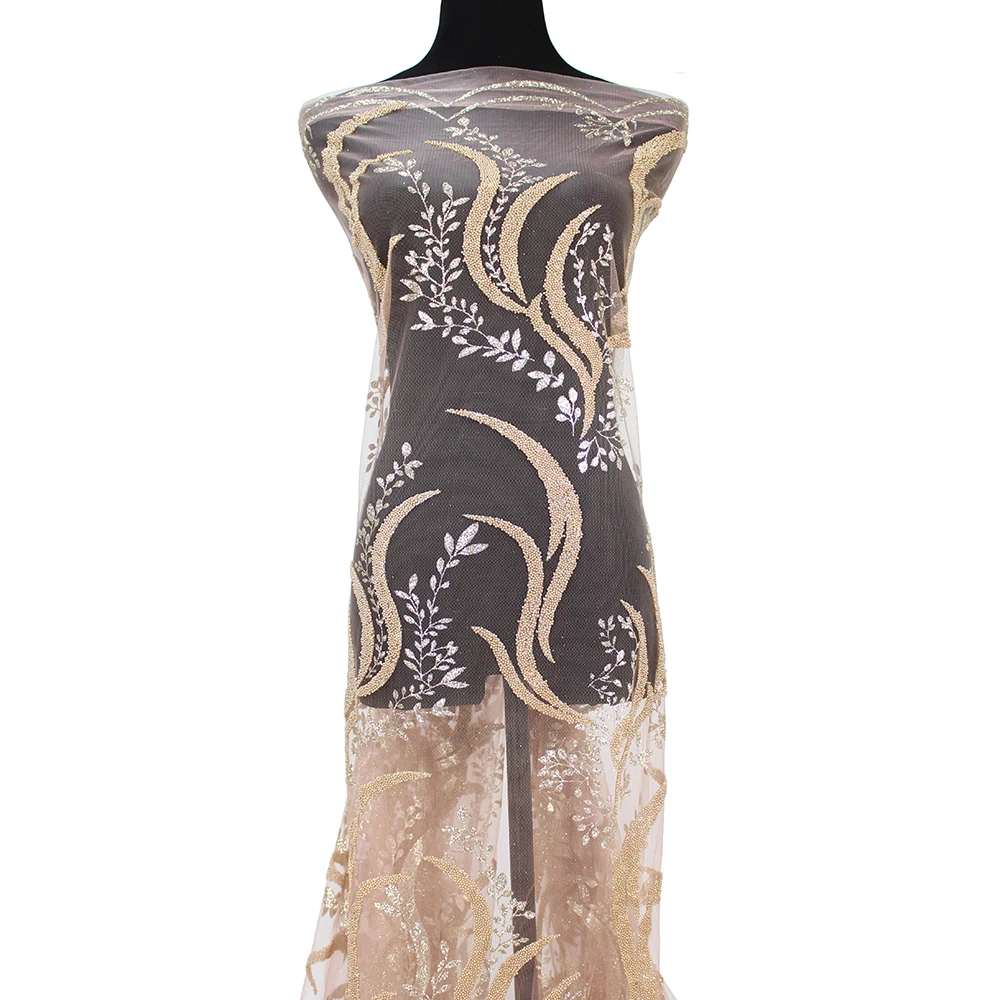 Rose Gold African Mesh Sequence Floral Glitter Tulle Beaded Fabric French Nigeria Net Lace for Sewing George Party Evening Dress
Rose Gold African Mesh Sequence Floral Glitter Tulle Beaded Fabric French Nigeria Net Lace for Sewing George Party Evening Dress