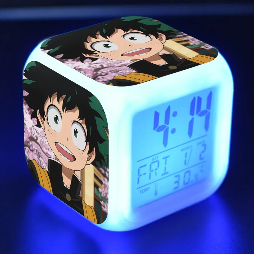 3D Cartoon hero academi Alarm Clock 7 Color Glowing LED Digital Clock Kids Birthday Gift Multifunction Touch Sensing Alarm Clock
3D Cartoon hero academi Alarm Clock 7 Color Glowing LED Digital Clock Kids Birthday Gift Multifunction Touch Sensing Alarm Clock