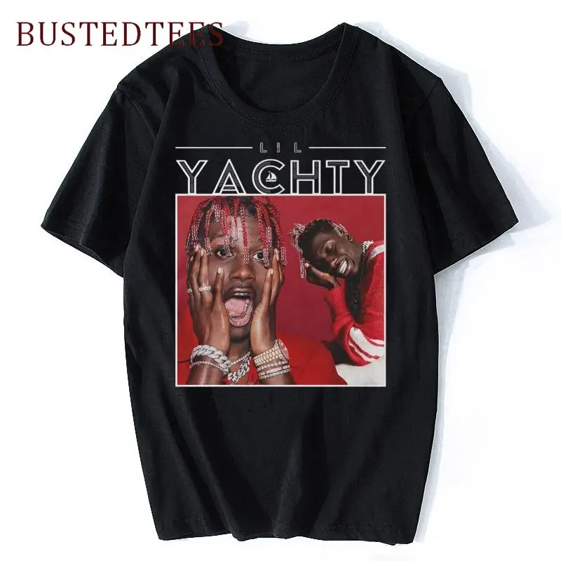 Lil Yachty 2021 повседневные хлопковые хип-хоп печатные свободные черные уличные топы мужская футболка унисекс панк Харадзюку футболки с коротки... 
Lil Yachty 2021 повседневные хлопковые хип-хоп печатные свободные черные уличные топы мужская футболка унисекс панк Харадзюку футболки с коротки...