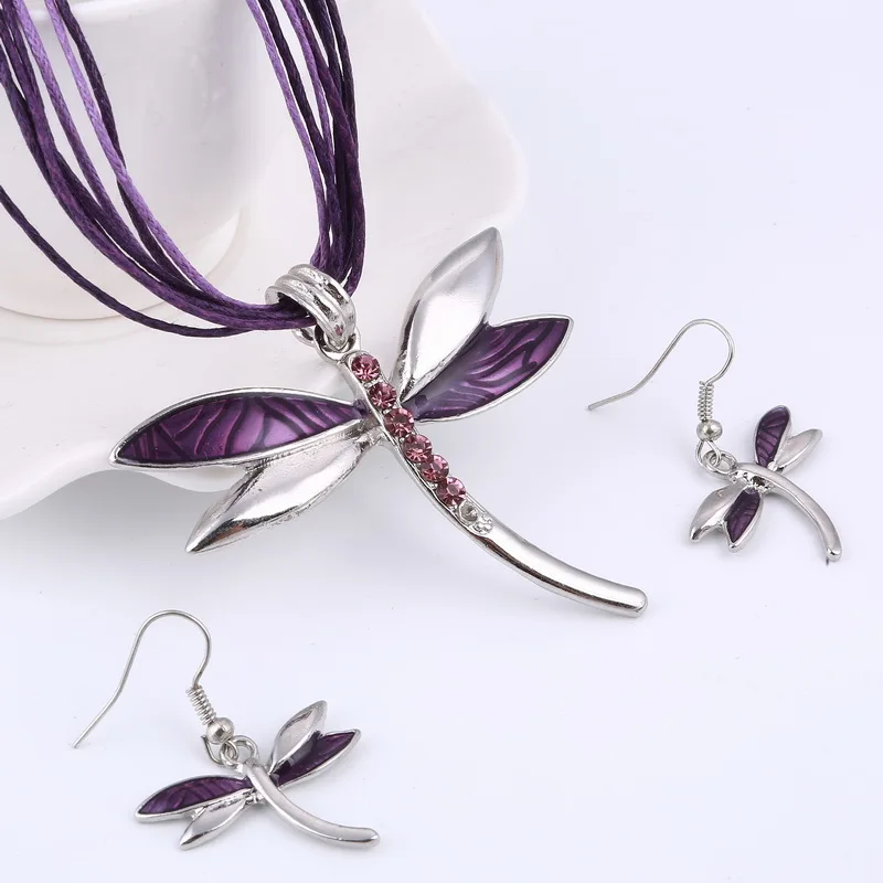 ZOSHI Leather Rope Jewelry Sets For Women Enamel Dragonfly Pendant Necklace Earrings Sets Wedding Bridal Jewellery Sets
ZOSHI Leather Rope Jewelry Sets For Women Enamel Dragonfly Pendant Necklace Earrings Sets Wedding Bridal Jewellery Sets