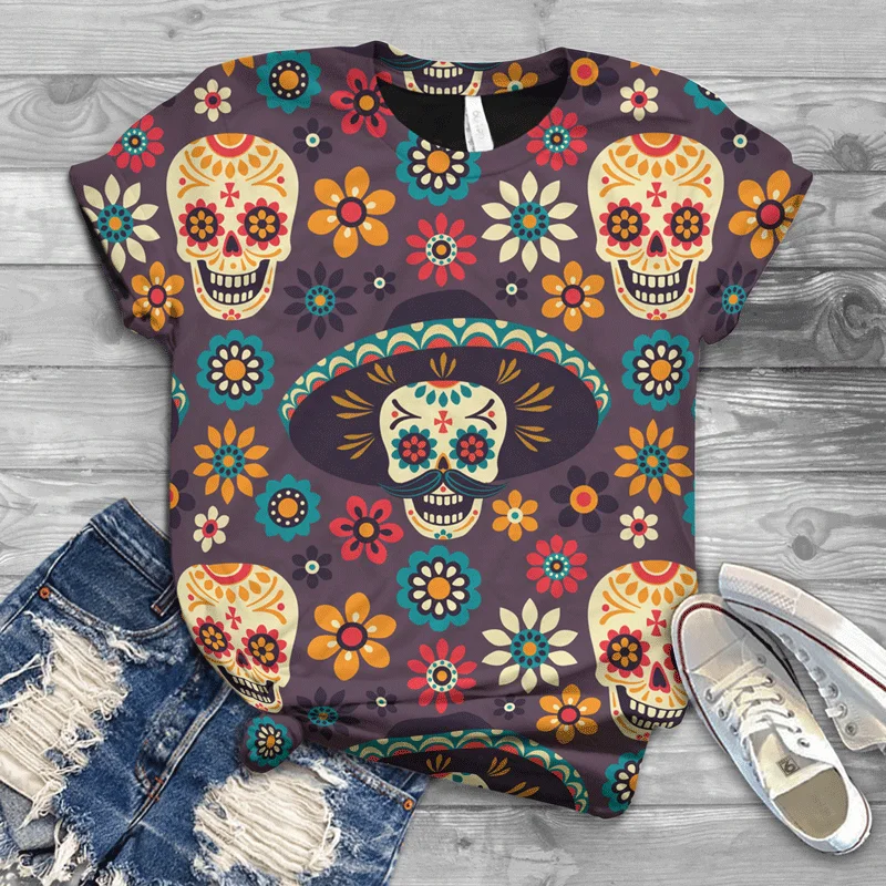 Skull Harajuku Large Size Small Size Comfortable Soft Personality Ladies T-shirt New Ladies T-shirt 2021
Skull Harajuku Large Size Small Size Comfortable Soft Personality Ladies T-shirt New Ladies T-shirt 2021