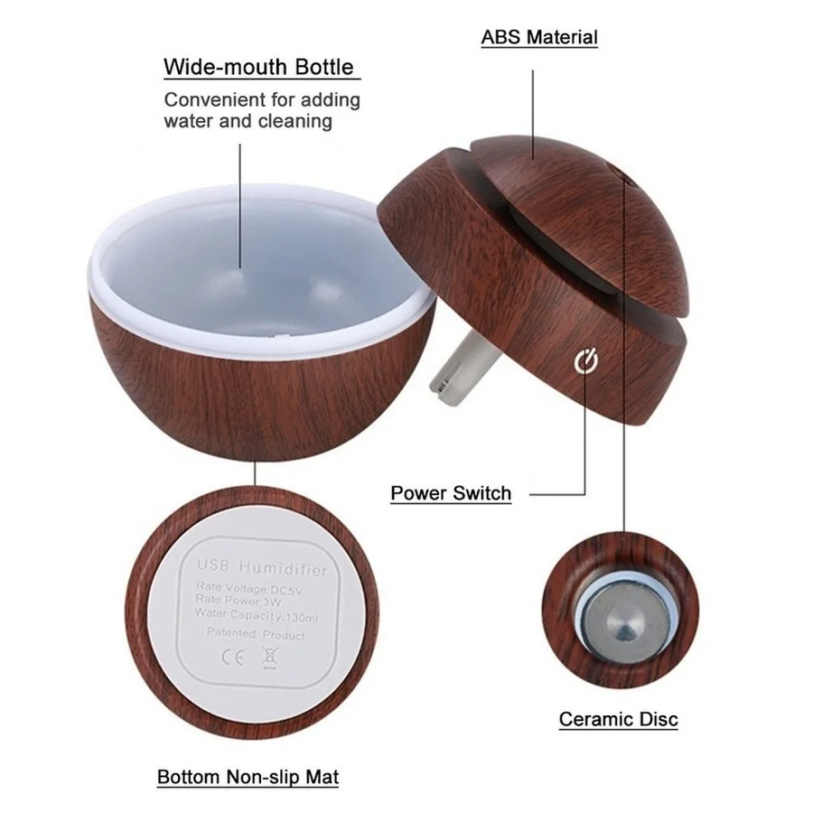 USB Portable Air Humidifier Ultrasonic Cool Mist Aromatherapy Diffuser Air Purifier LED Night Light Cute Humidifier for Home
USB Portable Air Humidifier Ultrasonic Cool Mist Aromatherapy Diffuser Air Purifier LED Night Light Cute Humidifier for Home