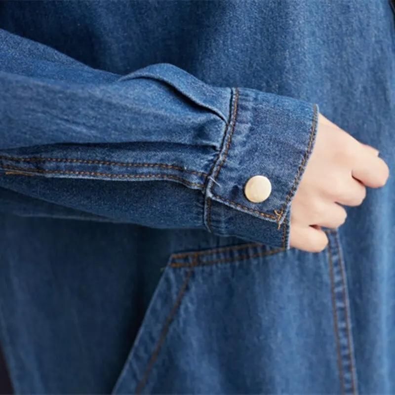 YourSeason Korean Women Simple Denim Dresses 2021 Spring Autumn New Casual Loose Ladies Pockets Dress Turn Down Collar
YourSeason Korean Women Simple Denim Dresses 2021 Spring Autumn New Casual Loose Ladies Pockets Dress Turn Down Collar