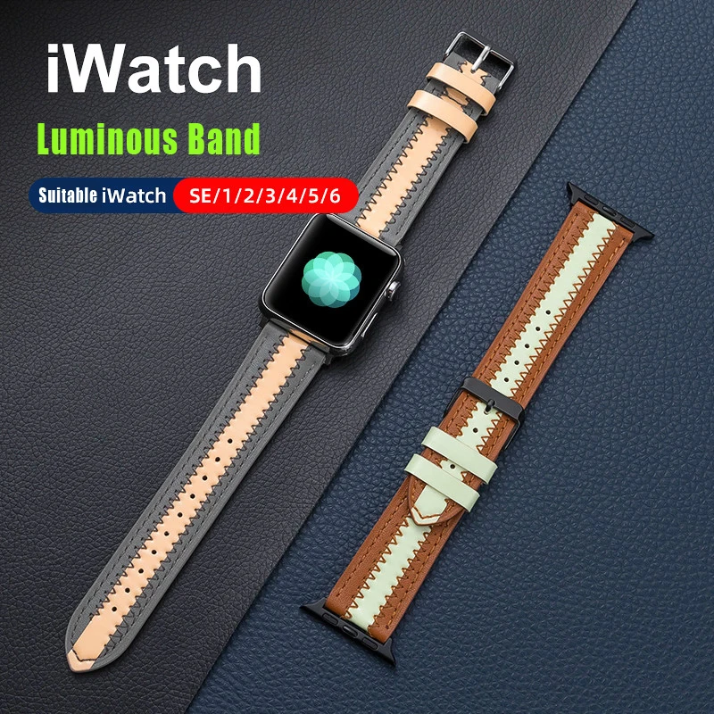 Luminous+Leather strap For Apple watch band 44mm 40mm 38mm 42mm Unique Trend watchband bracelet iWatch serie 6 5 4 3 se 40 44 mm
Luminous+Leather strap For Apple watch band 44mm 40mm 38mm 42mm Unique Trend watchband bracelet iWatch serie 6 5 4 3 se 40 44 mm