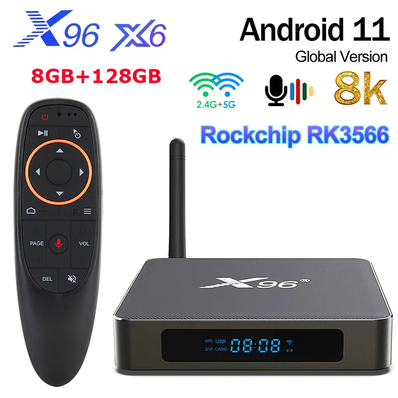

X96 X6 Android 11.0 Smart TV Box 8GB 128GB 4G 64GB 32GB RK3566 Support 4K 2T2R MIMO 2.4G/5G Wifi 1000M Media Player vs x96 max