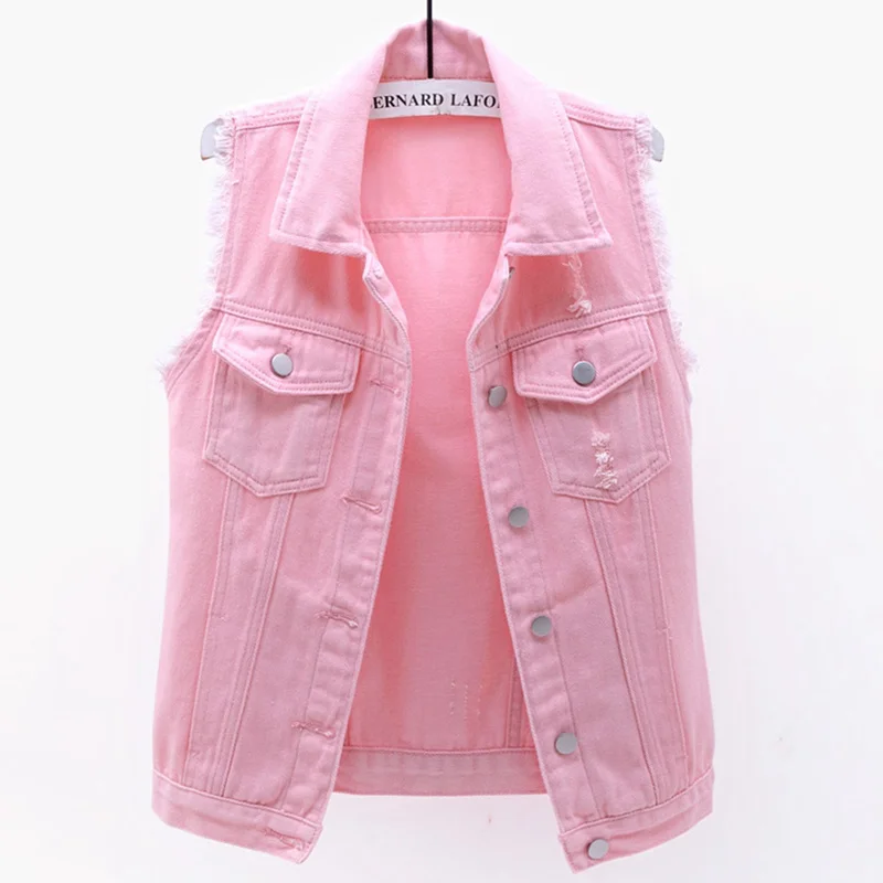 Spring Summer Denim Vest Women Short Frayed Sleeveless Jacket Ripped Cardigan Outerwear Plus Size 5XL Women's Basic Jacket Mujer
Spring Summer Denim Vest Women Short Frayed Sleeveless Jacket Ripped Cardigan Outerwear Plus Size 5XL Women's Basic Jacket Mujer