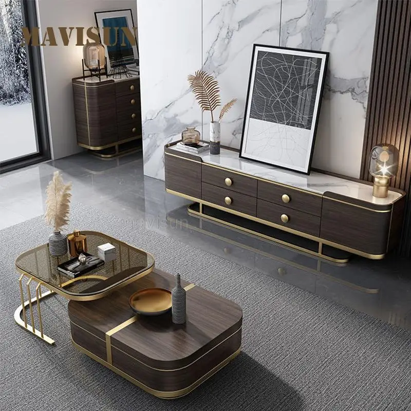 Coffee Tables 2 Pieces Set For Living Room Luxury Modern Tea Table And Tv Cabinet Combination Italian High-End House Furniture
Coffee Tables 2 Pieces Set For Living Room Luxury Modern Tea Table And Tv Cabinet Combination Italian High-End House Furniture