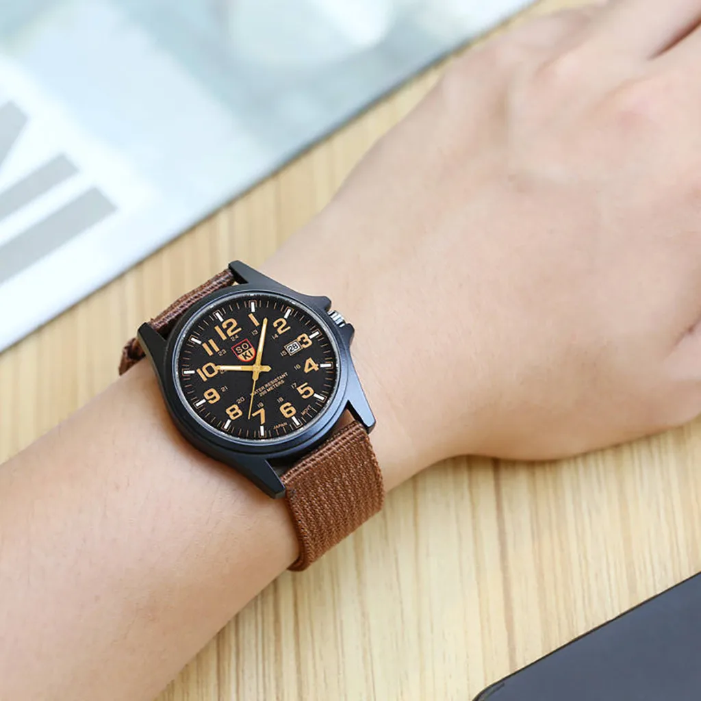 Men's watches Fashion Military Woven Nylon Belt Calendar Quartz Watch for men arabic number clock Luxury wristwatch reloj hombre
Men's watches Fashion Military Woven Nylon Belt Calendar Quartz Watch for men arabic number clock Luxury wristwatch reloj hombre