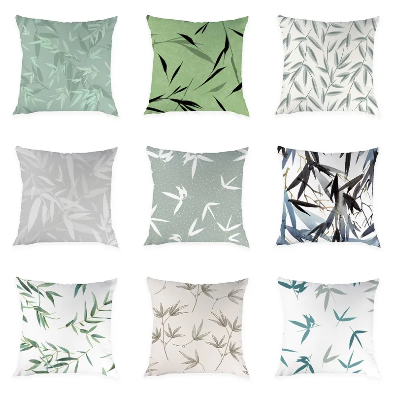 Peach Skin Cushion Cover Decorative Nordic Style Pillowcase Bamboo Leaves 45*45cm Green Leaf Pillow Case
Peach Skin Cushion Cover Decorative Nordic Style Pillowcase Bamboo Leaves 45*45cm Green Leaf Pillow Case