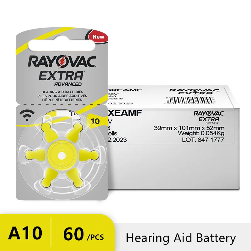 Батарея для слухового аппарата Rayovac A10 10 PR70 60 шт.|battery a10|hearing aid batteries a10zinc air |