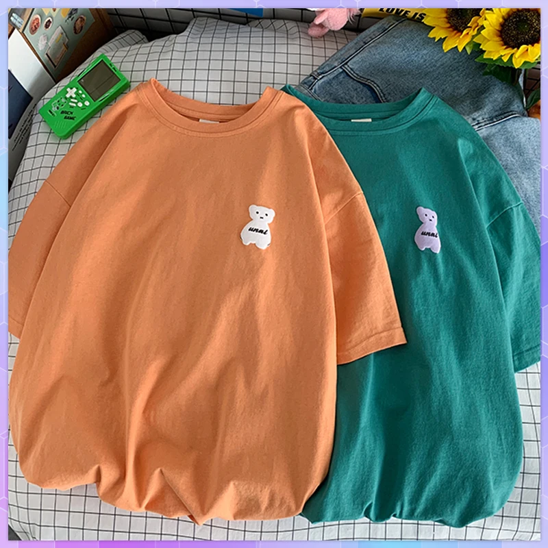 Lovely Bear Oversized T-shirt Female Women Cotton Tee Shirt Summer Loose Short-sleeved Korean Half Sleeve Top Woman Tshirts
Lovely Bear Oversized T-shirt Female Women Cotton Tee Shirt Summer Loose Short-sleeved Korean Half Sleeve Top Woman Tshirts