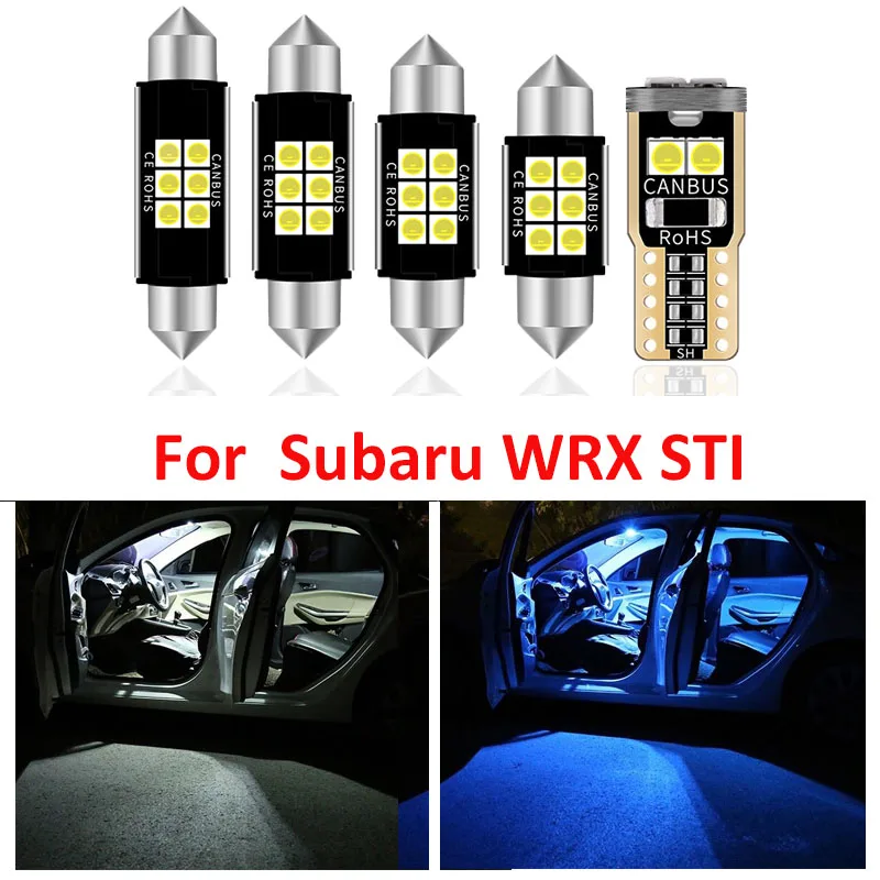 

8pcs White Car LED Bulbs Interior Map Dome Light Kit For Subaru WRX STI 2013-2017 2018 2019 Trunk Cargo License Plate Lamp