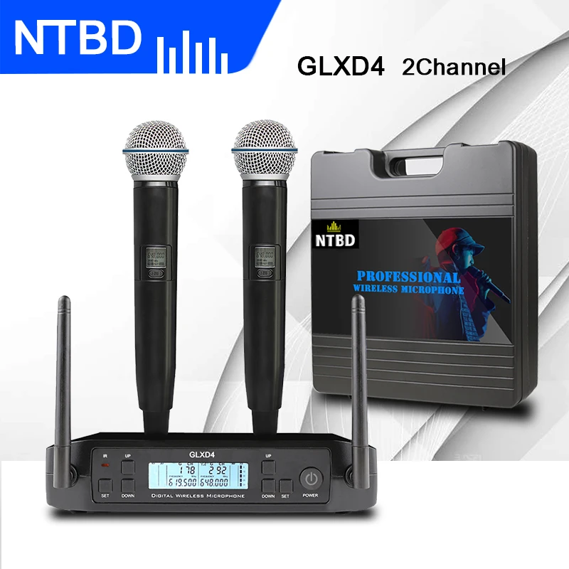 NTBD Stage Performance Home KTV Party Show Rap GLXD4 Professional Dual Wireless Microphone System Dynamic 2 Channel 2 Handheld
NTBD Stage Performance Home KTV Party Show Rap GLXD4 Professional Dual Wireless Microphone System Dynamic 2 Channel 2 Handheld