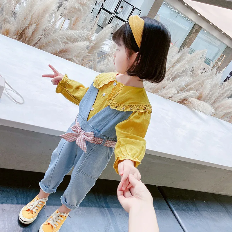 2 3 4 5 6 Years Toddler Girl Sets Fashion Korean Long-sleeved Blouse Denim Overalls Kids Clothing Autumn Children Girl Suits New
2 3 4 5 6 Years Toddler Girl Sets Fashion Korean Long-sleeved Blouse Denim Overalls Kids Clothing Autumn Children Girl Suits New