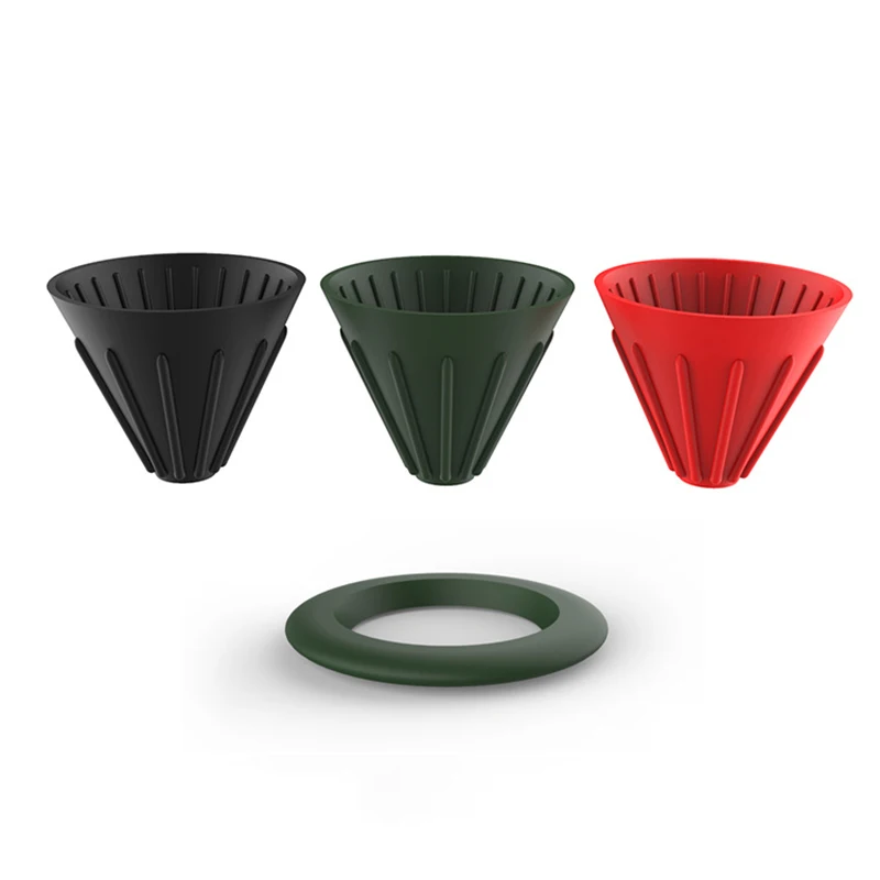 3pcs Silicone Coffee Dripper Filter Cone Manual Home Indoor Outdoor Portable Coffee Filter with 1pcs Base FOU99
3pcs Silicone Coffee Dripper Filter Cone Manual Home Indoor Outdoor Portable Coffee Filter with 1pcs Base FOU99