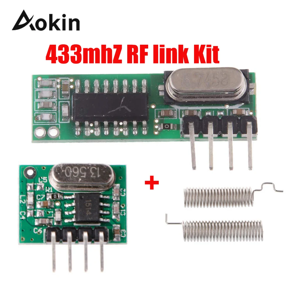 433 Mhz Superheterodyne RF Receiver and Transmitter Module 433Mhz Remote controls For Arduino uno Wireless module Diy Kits
433 Mhz Superheterodyne RF Receiver and Transmitter Module 433Mhz Remote controls For Arduino uno Wireless module Diy Kits