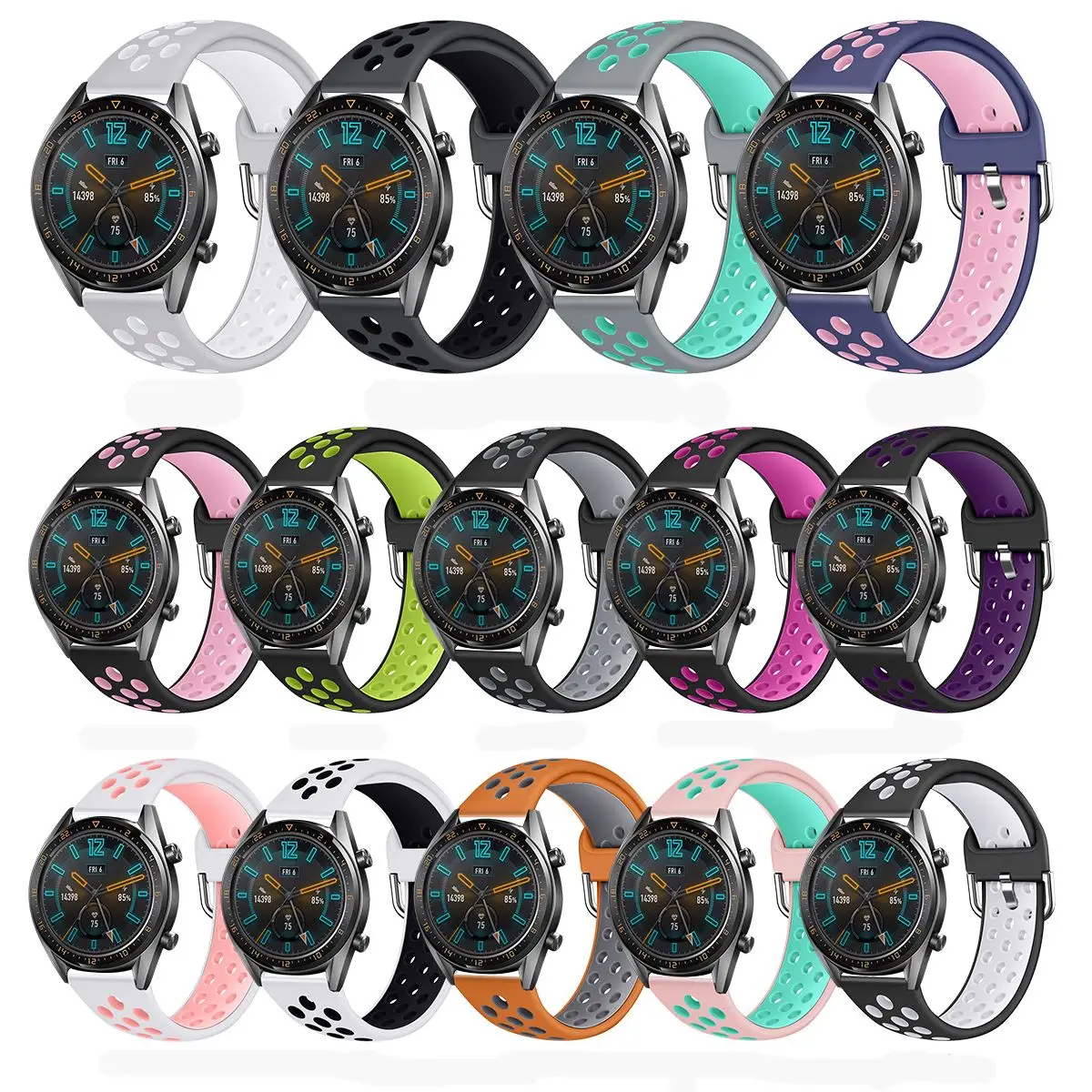 Ремешок силиконовый для Huawei Watch GT 2 46 мм гибкий сменный водонепроницаемый браслет