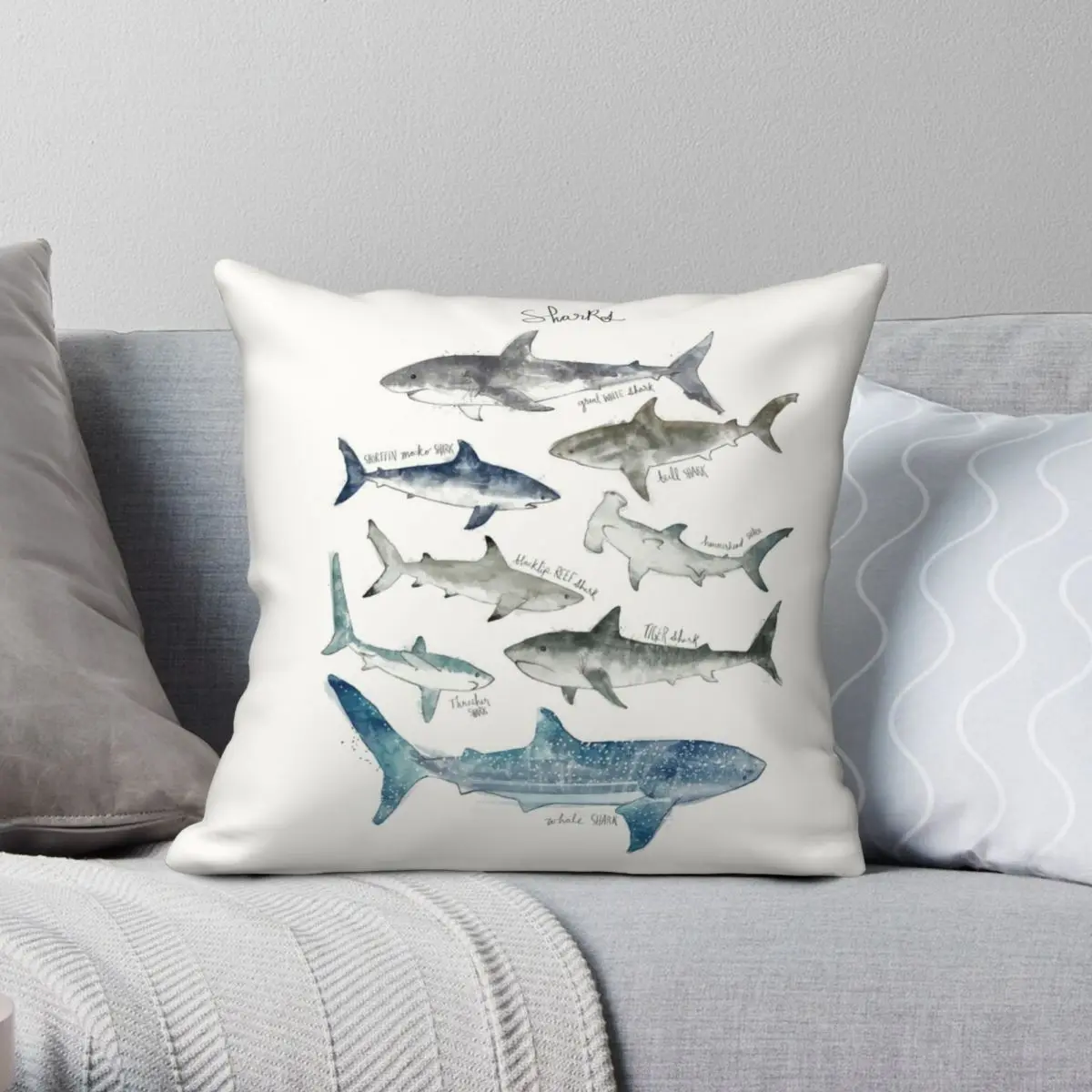 Sharks Square Pillowcase Polyester Linen Velvet Printed Zip Decor Sofa Cushion Cover 18" 
Sharks Square Pillowcase Polyester Linen Velvet Printed Zip Decor Sofa Cushion Cover 18"