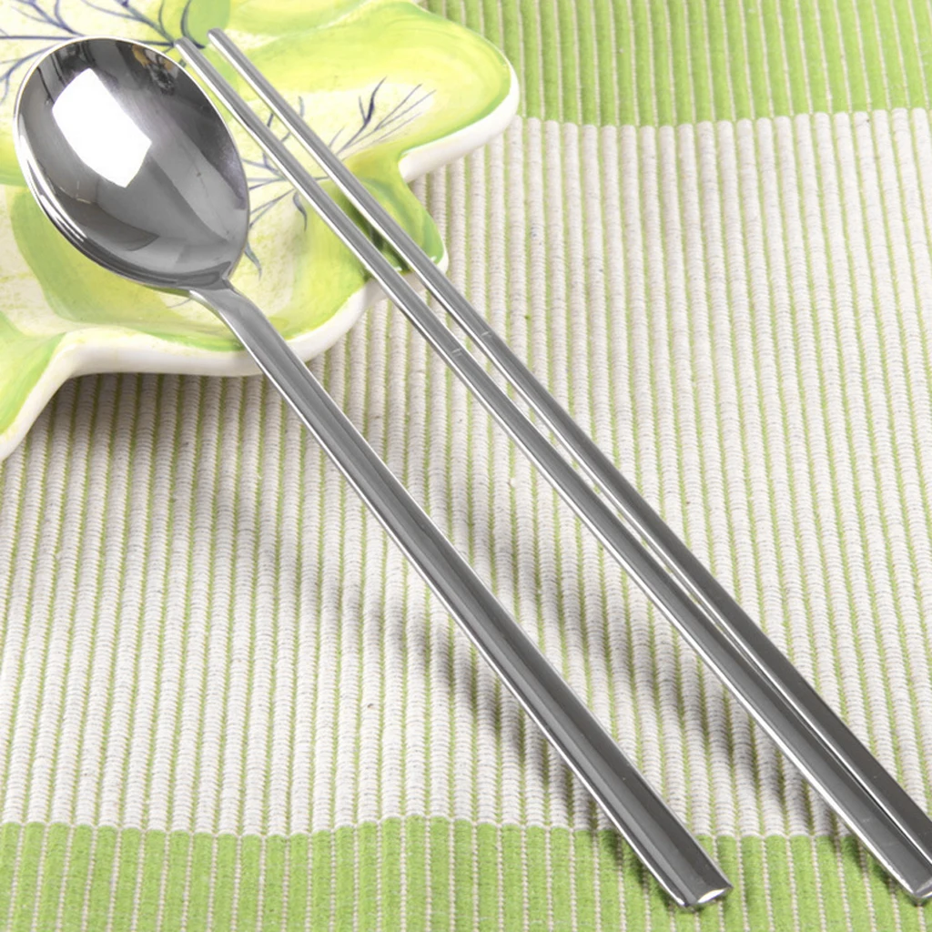 Korean Style 2 Sets Chopsticks Spoon Tableware Stainless Steel 
Korean Style 2 Sets Chopsticks Spoon Tableware Stainless Steel