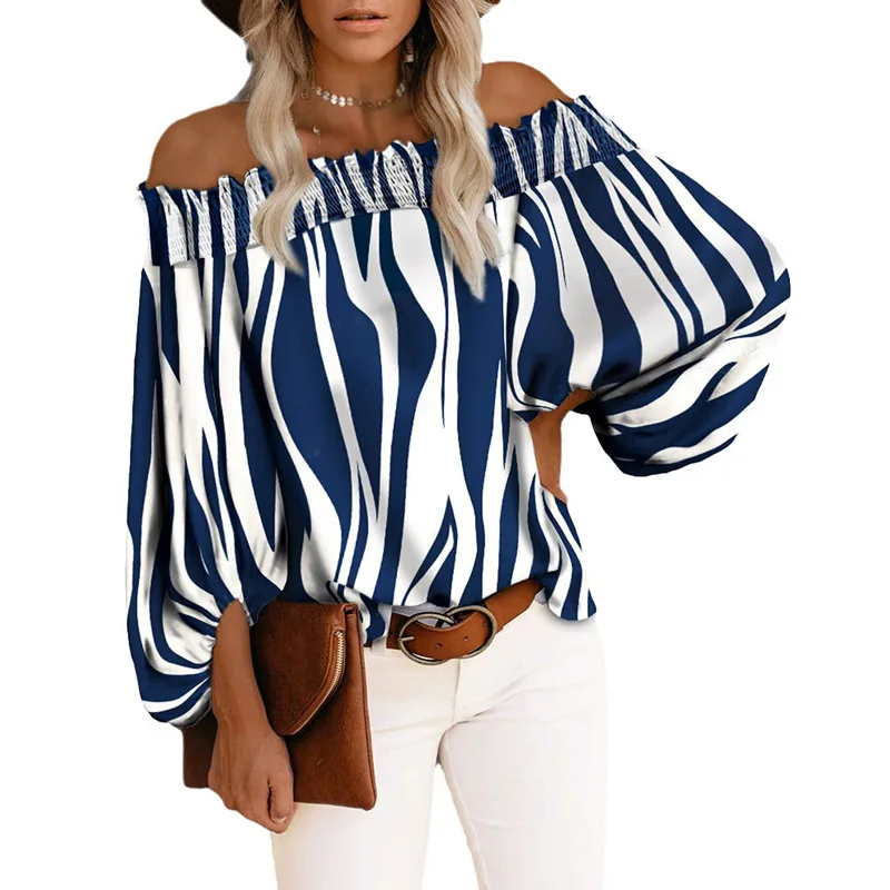 New Spring Autumn Blouses Women Off Shoulder Striped Print Shirt Fashion Casual Loose Shirts Femme Long Lantern Sleeve Sexy Tops
New Spring Autumn Blouses Women Off Shoulder Striped Print Shirt Fashion Casual Loose Shirts Femme Long Lantern Sleeve Sexy Tops