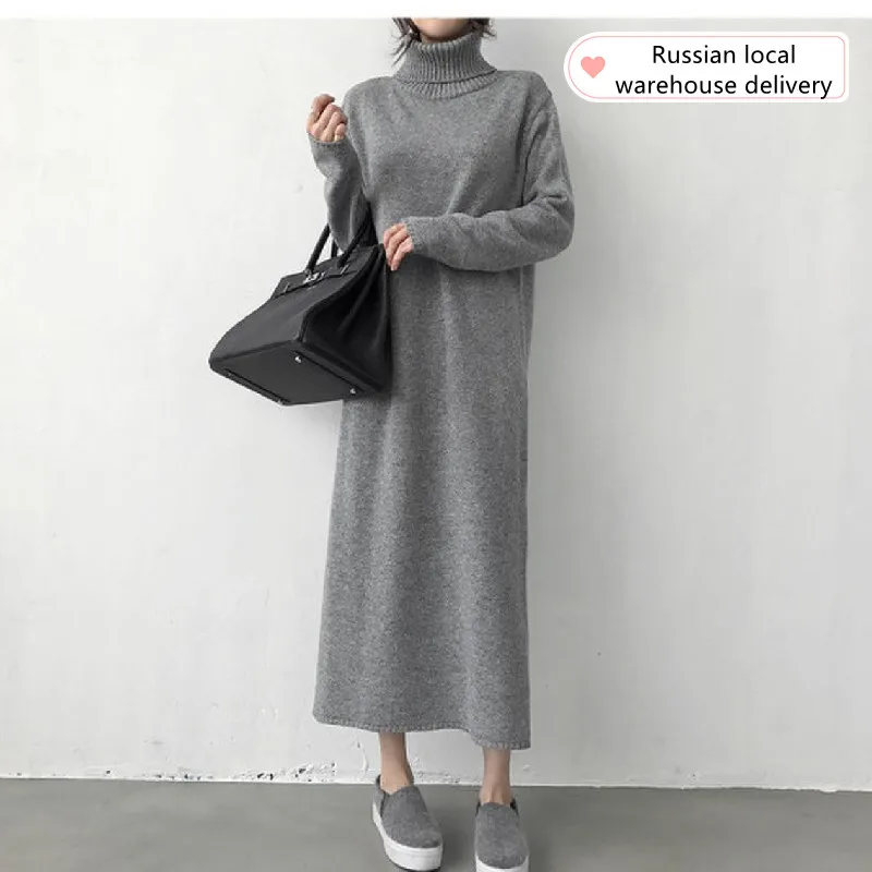 Ship From RU Turtleneck Thick Knit Winter Sweater Dress Women Knitted Female Loose Girls Long Dresses Womens Oversize Vestidos
Ship From RU Turtleneck Thick Knit Winter Sweater Dress Women Knitted Female Loose Girls Long Dresses Womens Oversize Vestidos