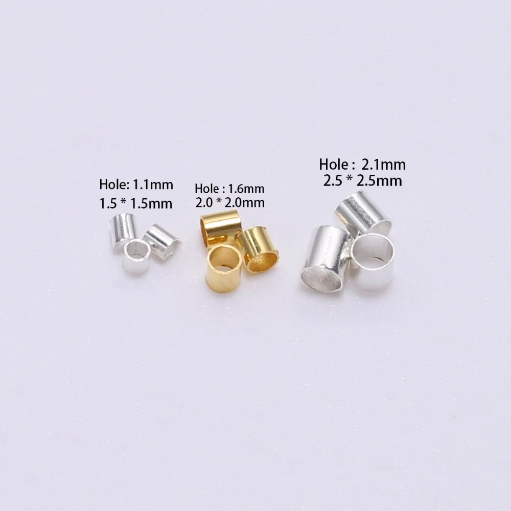 

Beading Wire Connectors Alloy DIY 1.5-2.5mm 500pcs Tube End Crimp Beads Spacers For DIY Jewelry Making