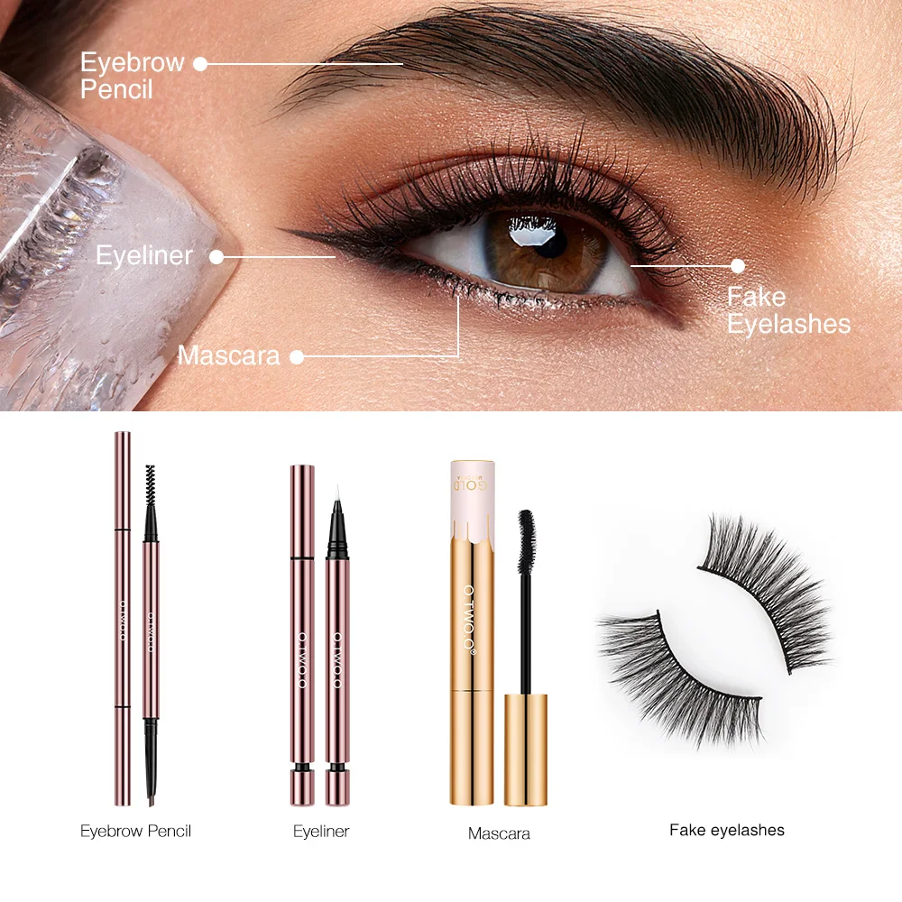 O.TWO.O 4pcs Eyes Makeup Set Liquid Eye Brow Pen Eyeliner Mascara False Eyelashes Beauty Professional Cosmetic Eyes Make Up Kit
O.TWO.O 4pcs Eyes Makeup Set Liquid Eye Brow Pen Eyeliner Mascara False Eyelashes Beauty Professional Cosmetic Eyes Make Up Kit
