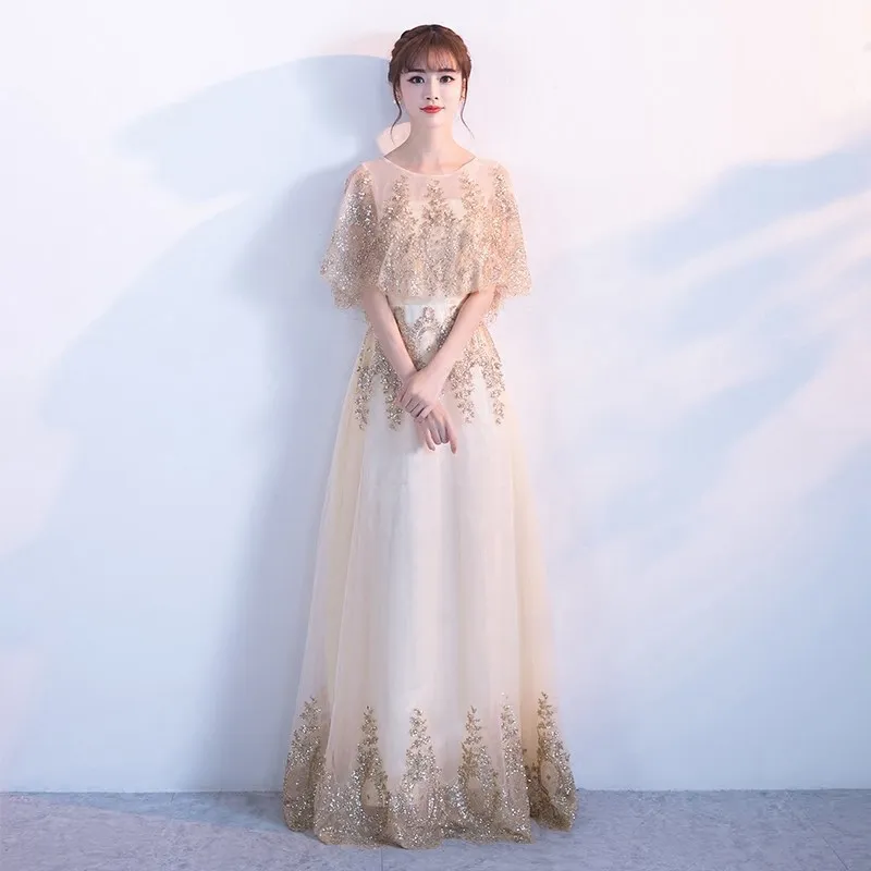 High-quality Golden Sequins Evening Dress with Jacket Elegant Slim Dinner Plus Size Fairy Chorus Birthday Part Prom Dress A255
High-quality Golden Sequins Evening Dress with Jacket Elegant Slim Dinner Plus Size Fairy Chorus Birthday Part Prom Dress A255