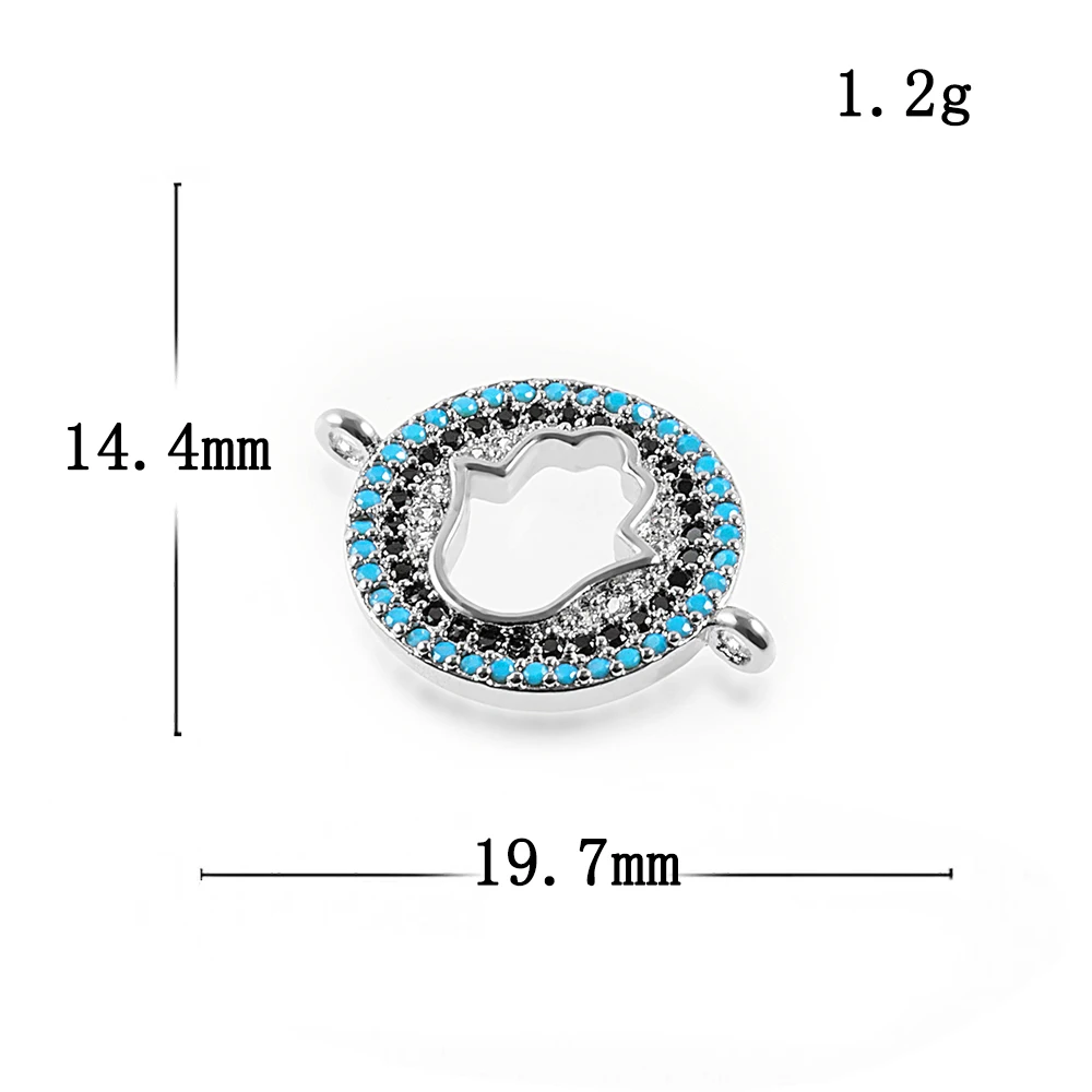 14.4x19.7mm Blue Zircon Round Hollow Bracelet Necklace Accessories Connector DIY Fashion Jewelry Accessories 
14.4x19.7mm Blue Zircon Round Hollow Bracelet Necklace Accessories Connector DIY Fashion Jewelry Accessories