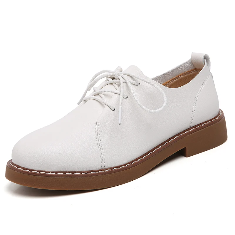 Women Oxfords Spring/Autumn Flat Shoes for Women Genuine Leather Casual Flats Ladies Lace Up Solid Femme 2021
Women Oxfords Spring/Autumn Flat Shoes for Women Genuine Leather Casual Flats Ladies Lace Up Solid Femme 2021
