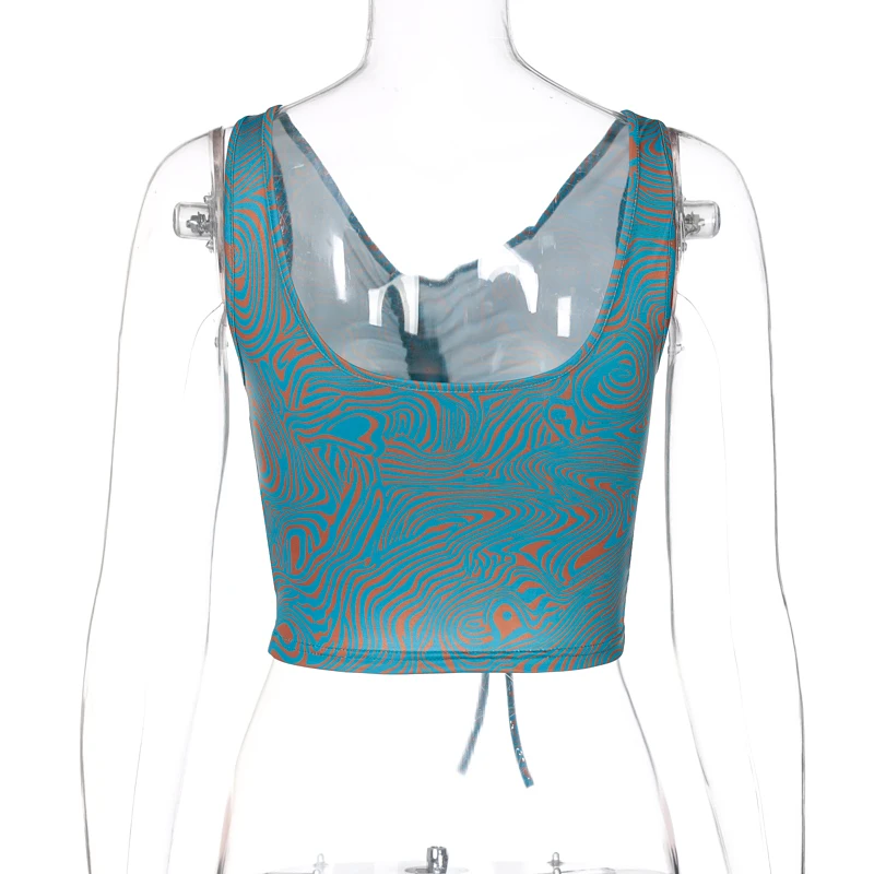Tie Dye Print Women Crop Top Tanks Drawstring Ruched Bodycon Sexy Elegant Party 2021 Summer Clothes Cute Fashion
Tie Dye Print Women Crop Top Tanks Drawstring Ruched Bodycon Sexy Elegant Party 2021 Summer Clothes Cute Fashion