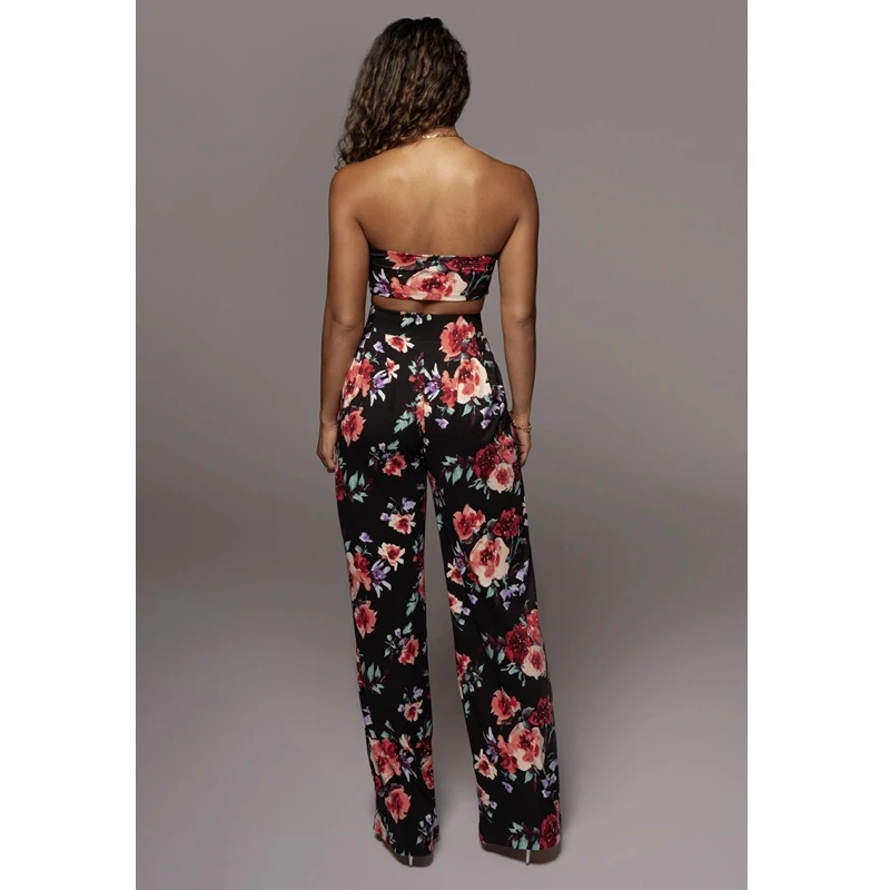 WEPBEL Women's Floral Print Slim Suit Summer High Waist Wide Leg Pants + Lace-up Halter Spaghetti Strap Strapless Top Suit
WEPBEL Women's Floral Print Slim Suit Summer High Waist Wide Leg Pants + Lace-up Halter Spaghetti Strap Strapless Top Suit