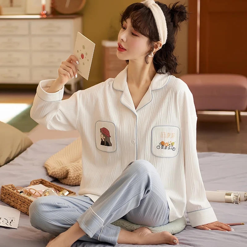 High Quality Cotton Women's pajamas Spring Female Sleepwear korean style sleep tops pants underwear ropa de mujer 2021 Drop ship
High Quality Cotton Women's pajamas Spring Female Sleepwear korean style sleep tops pants underwear ropa de mujer 2021 Drop ship
