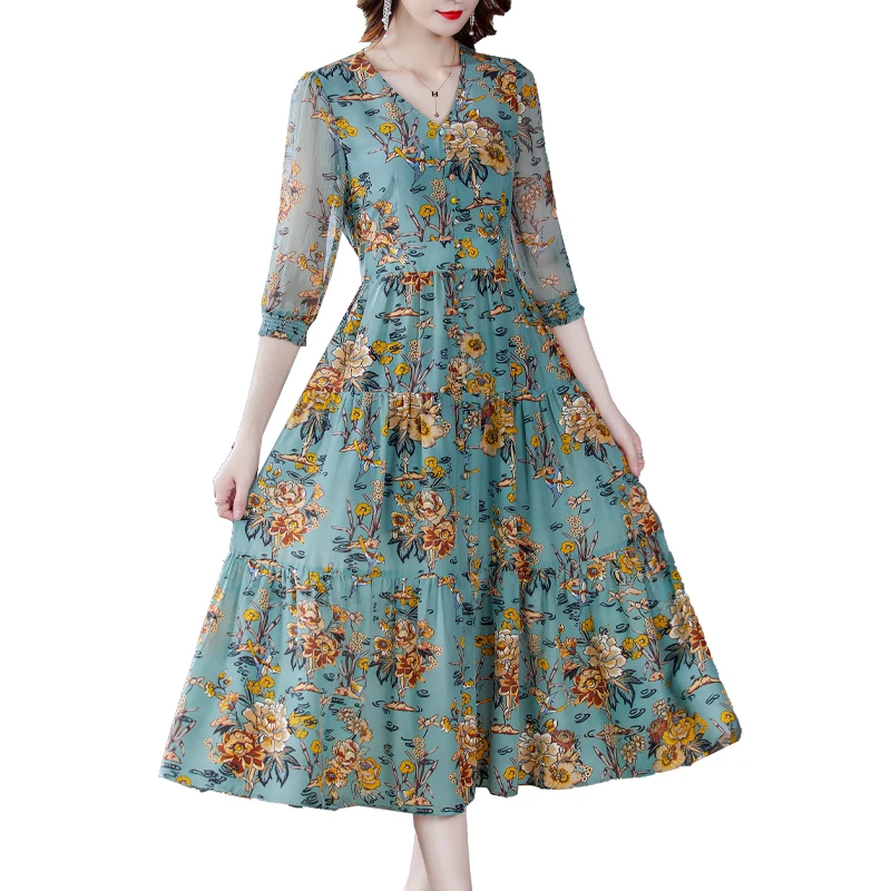 Summer Casual Floral Chiffon Beach Midi Dress 2021 Boho Vintage Print 4XL Plus Size Sundress Women Classy Bodycon Party Vestidos
Summer Casual Floral Chiffon Beach Midi Dress 2021 Boho Vintage Print 4XL Plus Size Sundress Women Classy Bodycon Party Vestidos