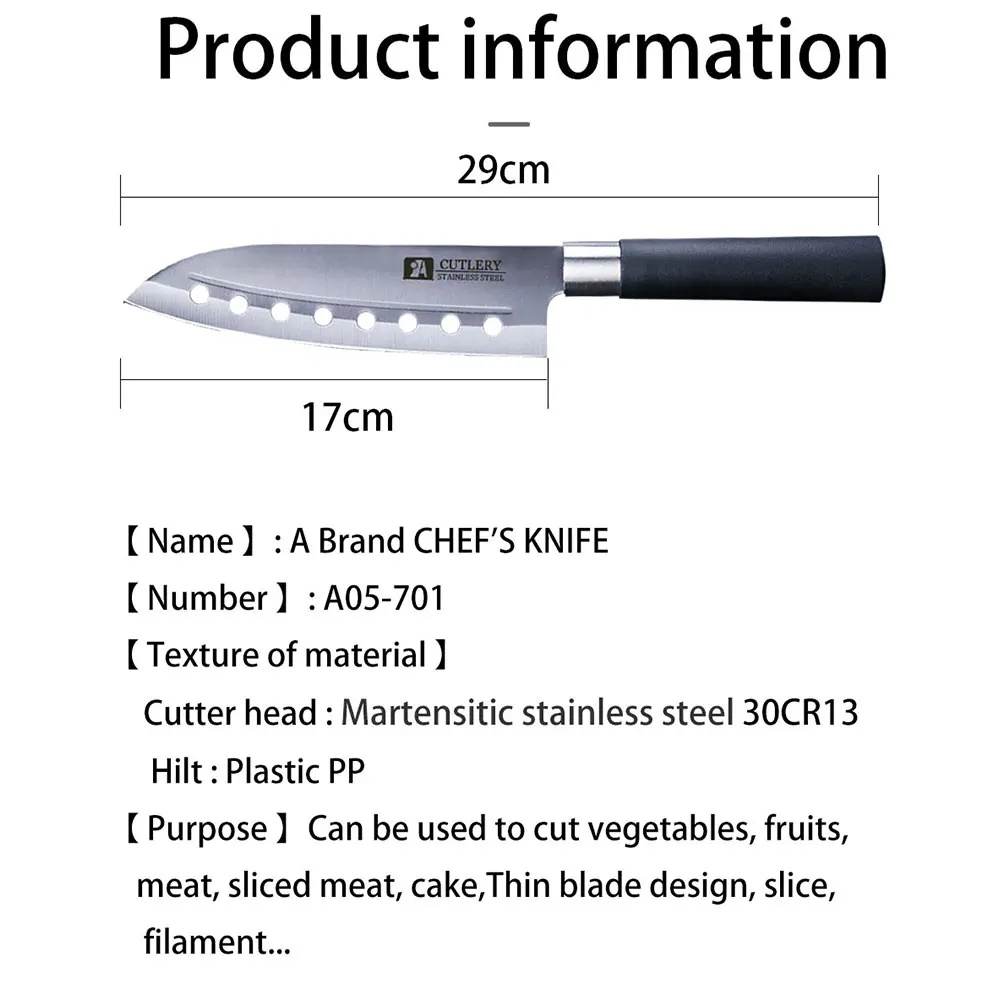 CHEF'S Knife Stainless Steel 30cR13 Cut Vegetable Meat Cake Porous Thin Blade Extraordinary Texture Sharp Household Knives
CHEF'S Knife Stainless Steel 30cR13 Cut Vegetable Meat Cake Porous Thin Blade Extraordinary Texture Sharp Household Knives