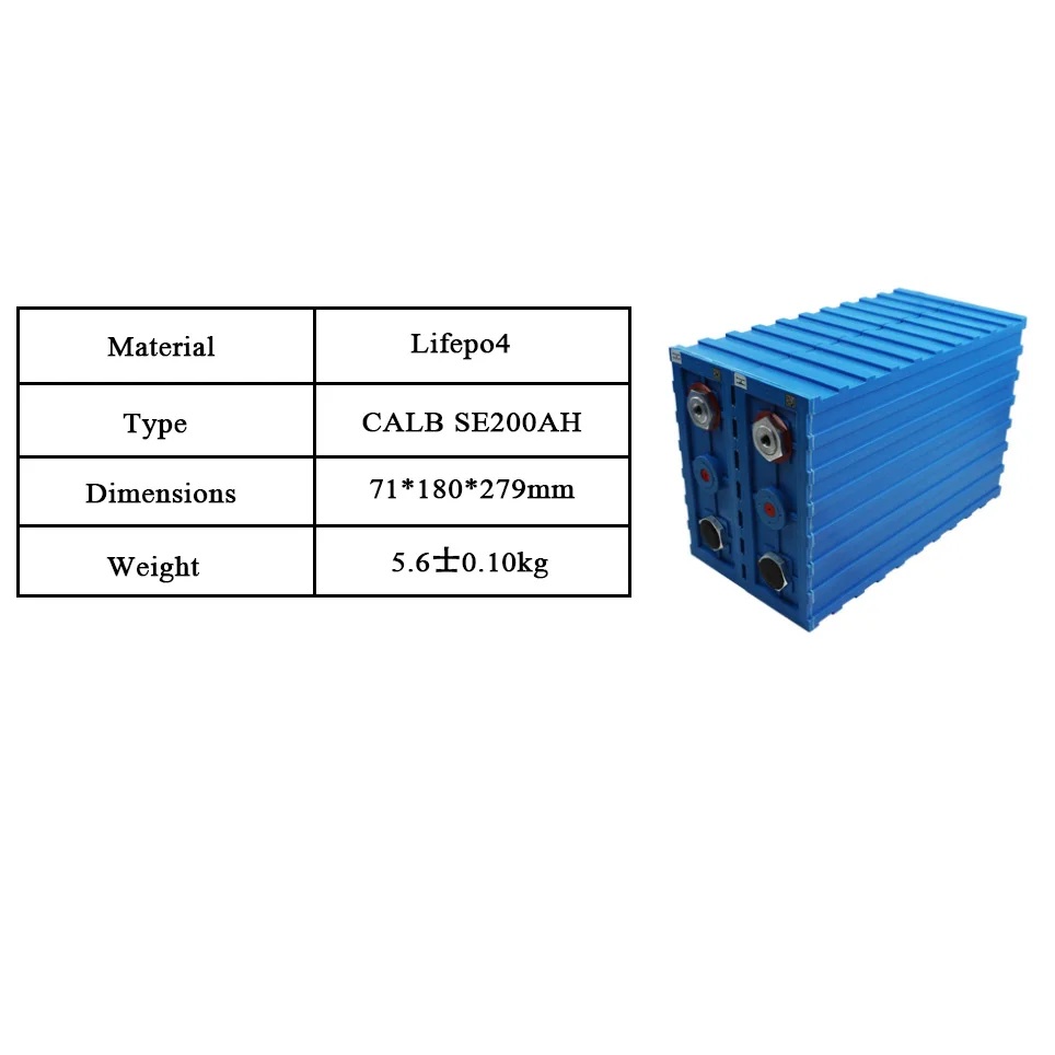 NEW Grade A CALB 3.2v 200Ah LiFePO4 Rechargeable Battery Brand new 24V 48V 200AH Lithium iron Phosphate Packs SolarBattery
NEW Grade A CALB 3.2v 200Ah LiFePO4 Rechargeable Battery Brand new 24V 48V 200AH Lithium iron Phosphate Packs SolarBattery