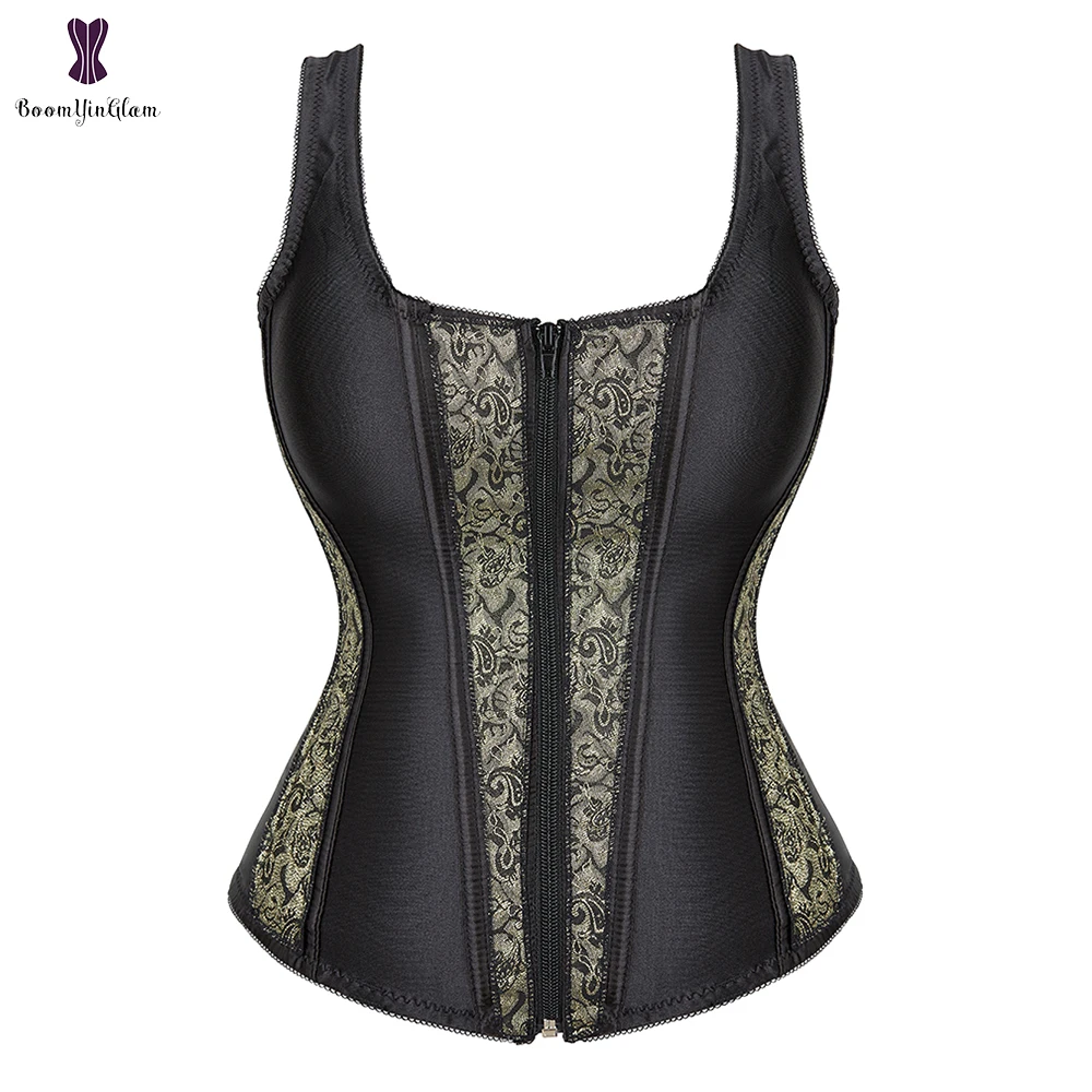 Zip Up Black Women's Satin Material Shining Body Shapwear Punk Style Gothic Overbust Corset Bustier With Straps Size S-2XL 936#
Zip Up Black Women's Satin Material Shining Body Shapwear Punk Style Gothic Overbust Corset Bustier With Straps Size S-2XL 936#