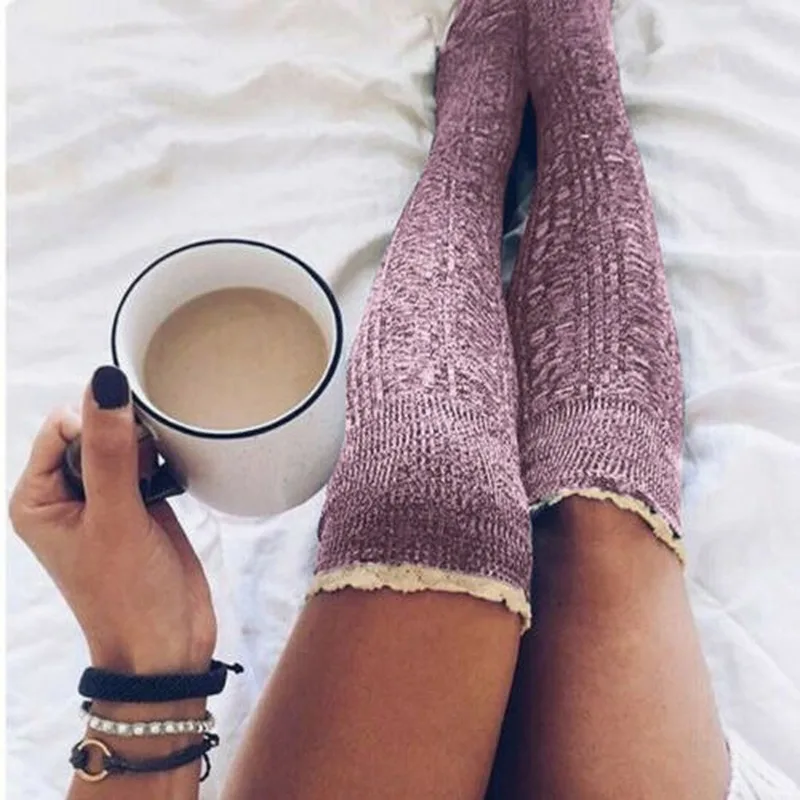 Women High Over the Knee Stockings New Knit Lace Trim Legging Thigh Long Boot Socks
Women High Over the Knee Stockings New Knit Lace Trim Legging Thigh Long Boot Socks