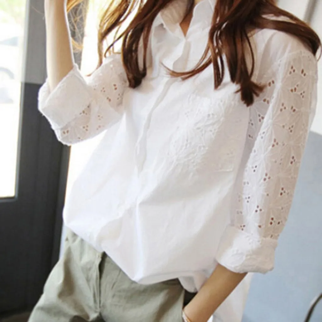 blusas mujer de moda 2019 Women's Business Shirt Lapel Long Sleeve Lace Casual Comfortable Solid Color Shirt рубашка женская 40*
blusas mujer de moda 2019 Women's Business Shirt Lapel Long Sleeve Lace Casual Comfortable Solid Color Shirt рубашка женская 40*