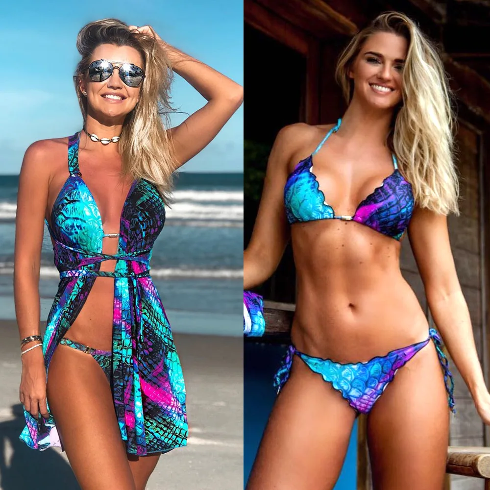 3 Piece Bikini Set 2021 New Women's Fish Scales Mermaid Bathing Suit Printing Bikini Fashion Swimsuit Women
3 Piece Bikini Set 2021 New Women's Fish Scales Mermaid Bathing Suit Printing Bikini Fashion Swimsuit Women