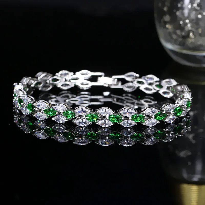 Leaves 925 Sterling Silver Bracelet Jewelry Shiny AAA Zircon Bracelet Luxury Wedding Bride Fine Jewelry
Leaves 925 Sterling Silver Bracelet Jewelry Shiny AAA Zircon Bracelet Luxury Wedding Bride Fine Jewelry