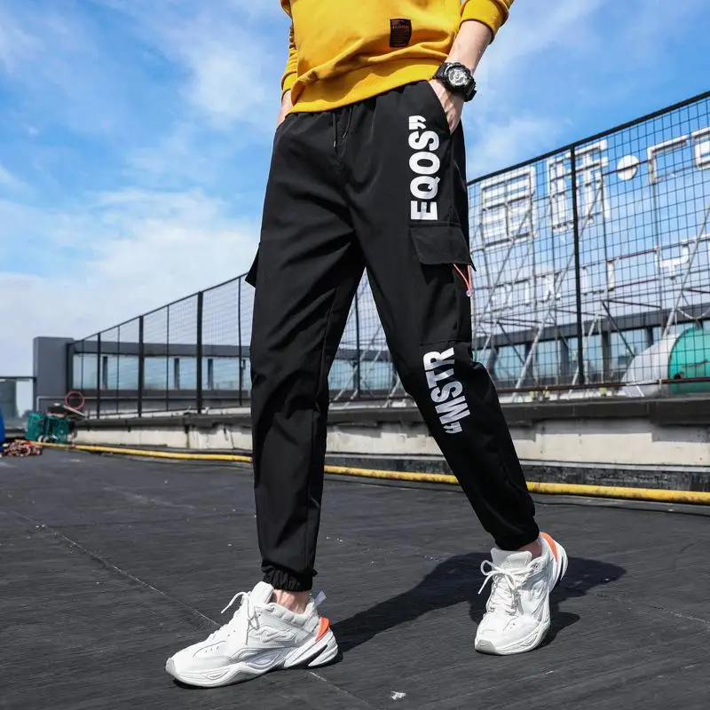 

Men Ziyaks Cargo Hare Book 2021 Linen Black Hip Hop Random Male Joggers Broek Mode Casual Streetwear Broek