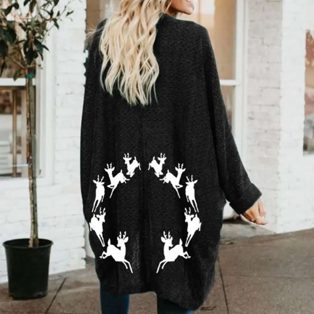 Christmas Print Cardigan For Women Open Stitch Long Sleeve Sweater Cardigan Christmas Elk Print Draped Knitted Coat Outerwear
Christmas Print Cardigan For Women Open Stitch Long Sleeve Sweater Cardigan Christmas Elk Print Draped Knitted Coat Outerwear
