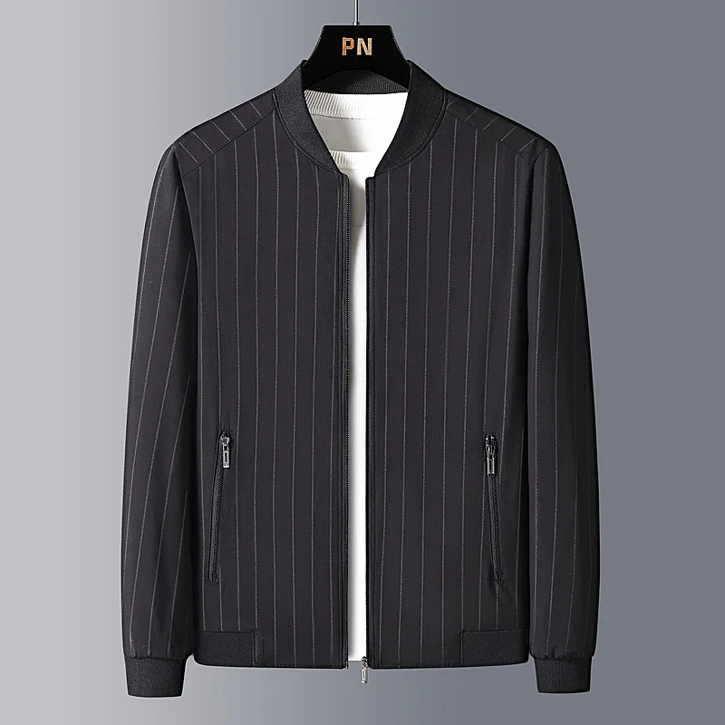 Spring and Autumn New Men's Coat Jacket Korean Fashion Business Leisure Loose Large Men's Coat Versatile Stripe Baseball Collar
Spring and Autumn New Men's Coat Jacket Korean Fashion Business Leisure Loose Large Men's Coat Versatile Stripe Baseball Collar
