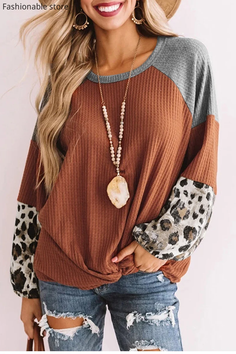 Leopard Print Colorblock Loose Knitted Sweater Women Jumpers Long Sleeve Woman Pullovers Sweaters 
Leopard Print Colorblock Loose Knitted Sweater Women Jumpers Long Sleeve Woman Pullovers Sweaters