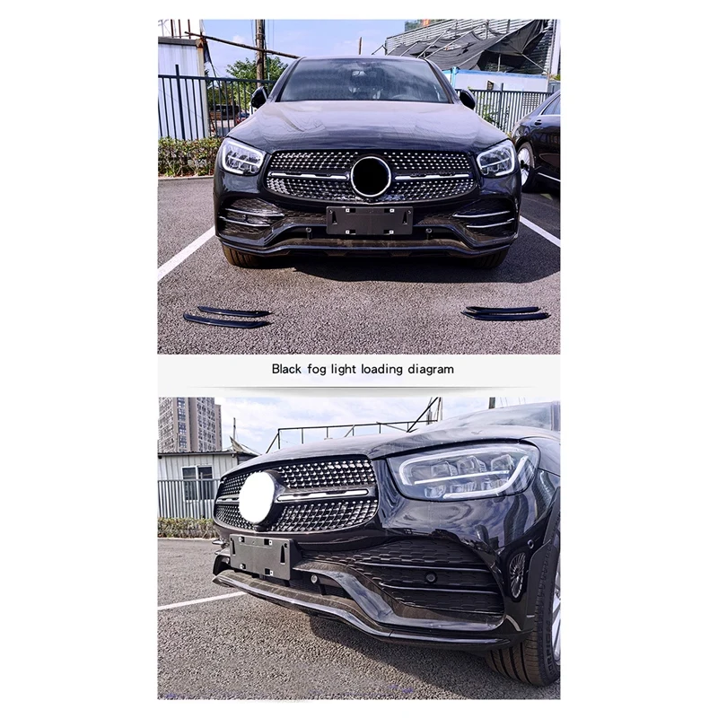 Gloss Black Car Front Bumper Fog Light Trim Spoiler for Mercedes-Benz GLC Coupe 2020 2021
Gloss Black Car Front Bumper Fog Light Trim Spoiler for Mercedes-Benz GLC Coupe 2020 2021