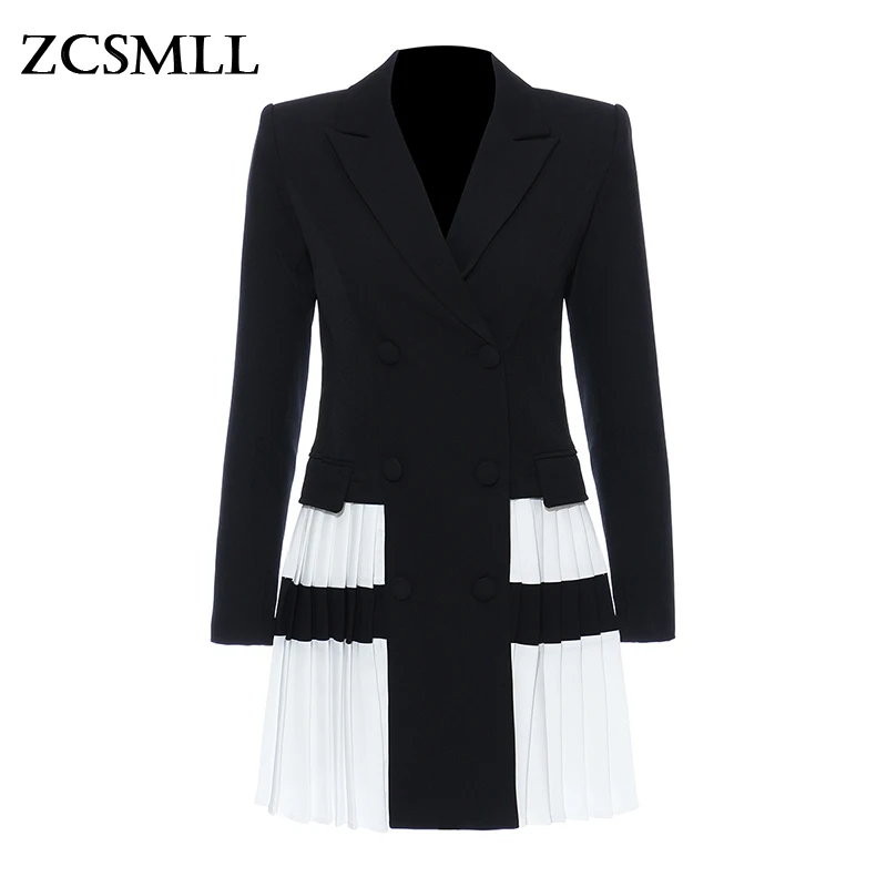 ZCSMLL Women Black Contrast Color Pleated Blazer New Lapel Long Sleeve Loose Fit Jacket Fashion Tide Spring Autumn 2021
ZCSMLL Women Black Contrast Color Pleated Blazer New Lapel Long Sleeve Loose Fit Jacket Fashion Tide Spring Autumn 2021